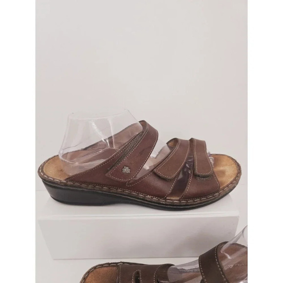 Finn Comfort Brown Leather Slip On Slide Backless Open Toe Sandals Shoes 42 10.5 - Picture 2 of 11